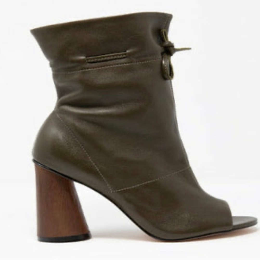 Self-Tie Leather Boots